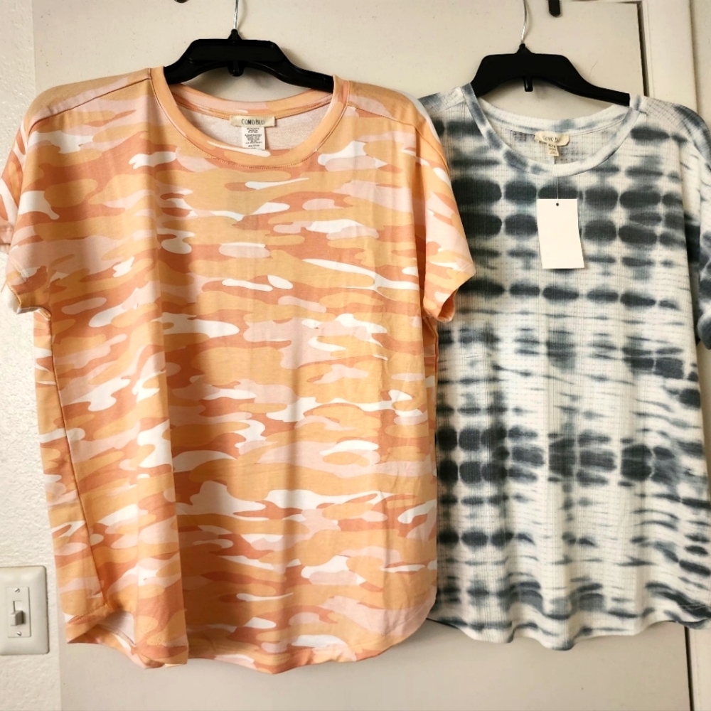 Ladies Camo and Tye dye tshirts l-size XL